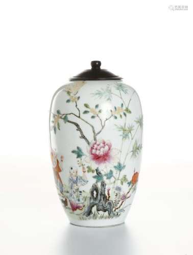 Chinese Famille Rose Jar and Cover