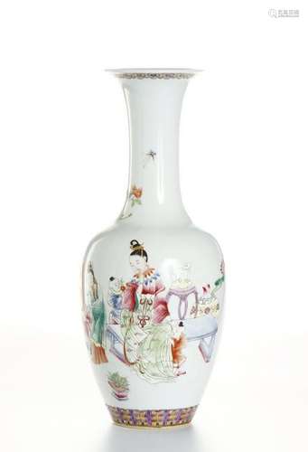 Chinese Famille Rose Bottle Vase