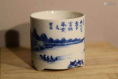 Chinese Blue White Porcelain Censer with Presentation