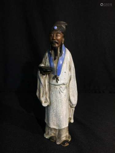 Chinese Chiwan Pottery Scholar with Inkstone