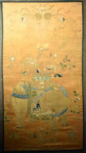 Chinese Embroidery Panel of Elephant