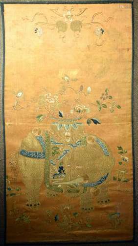 Chinese Embroidery Panel of Elephant