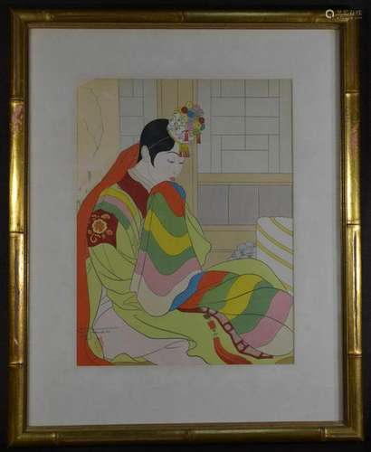 Japanese Wood Block Print - Paul Jacoulet