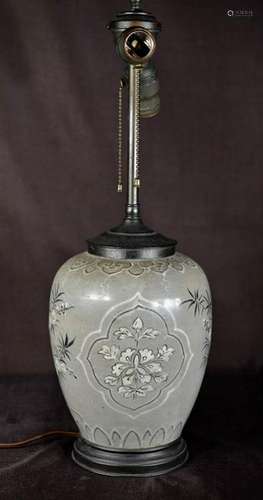 Korean Porcelain Vase mounted as lamp