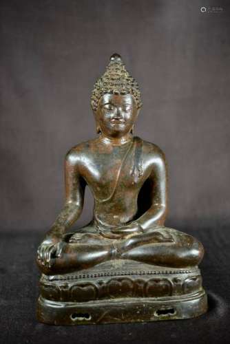 Thai Bronze Seated Buddha 15th cen