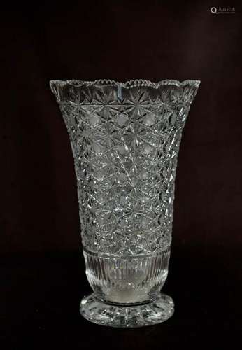 American Cut Glass Large Vase