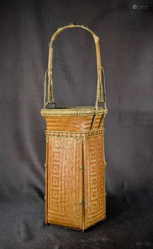 Tall Japanese Bamboo Basket