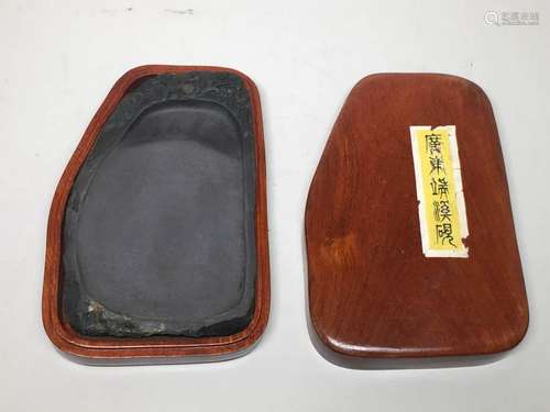 Chinese Duan Inkstone with Hardwood Case