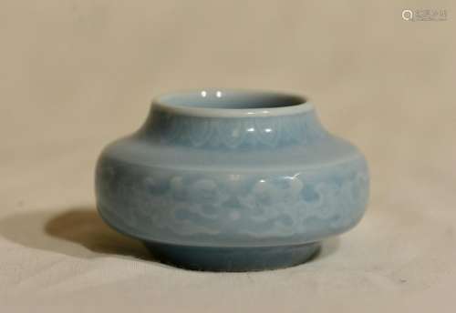 Chinese Sky Blue Glaze Scholar Water Pot
