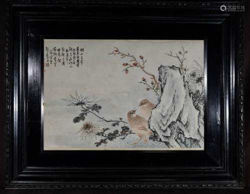 Chinese Water Color Painting of Two birds