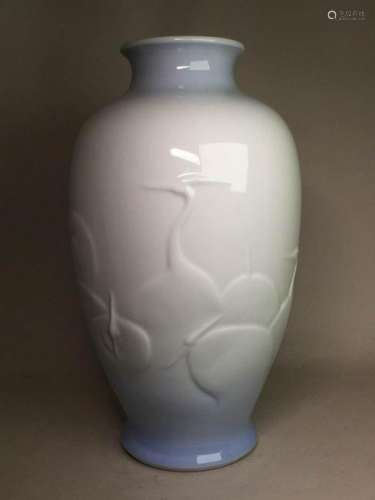 Japanese Fukugawa Porcelain Vase - Crane