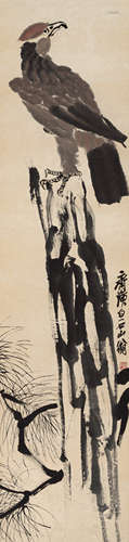 齐白石（1864～1957） 松鹰图 立轴 设色纸本