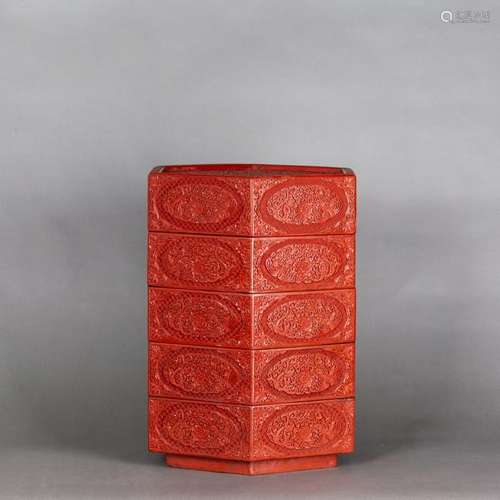 CINNABAR LACQUER FRUIT BOX, QING DYNASTY