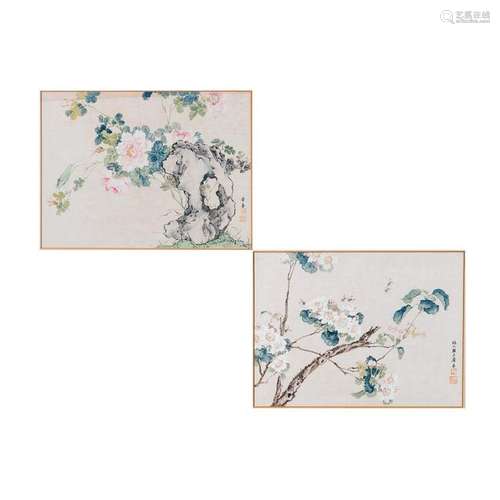 JU LIAN (1824-1904), TWO FLOWERS