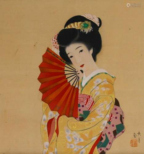 BEAUTY HOLDING A FAN, REPUBLIC PERIOD