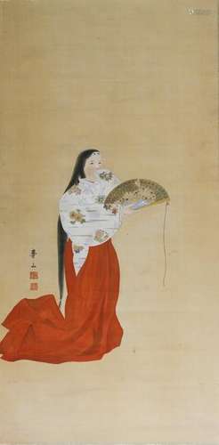 BEAUTY HOLDING A FAN, REPUBLIC PERIOD