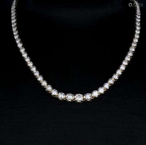 A 18.73 CT TENNIS DIAMOND NECKLACE, AIG CERTIFIED