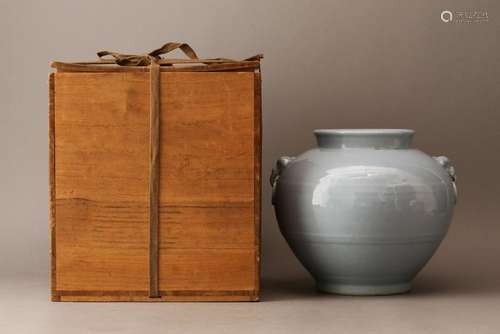 A SKY-BLUE GLAZE PORCELAIN JAR, QIAOLONG PERIOD