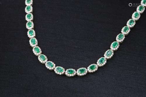 AN EMERALD AND DIAMOND NECKLACE, AIG CERTIFIED