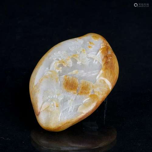 A WHITE JADE BOULDER