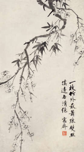 吴大澂（1835～1902） 梅竹双清 立轴 水墨纸本