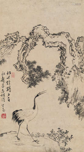 溥儒（1896～1963） 松鹤永寿 立轴 水墨纸本