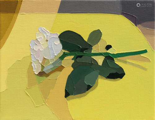 齐鹏 2019年作 黄色玫瑰之二 布面油画