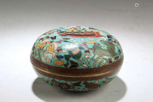 Chinese Cloisonne Round Container