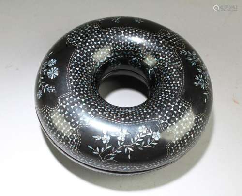 A Donut-Shaped Lacquer Container