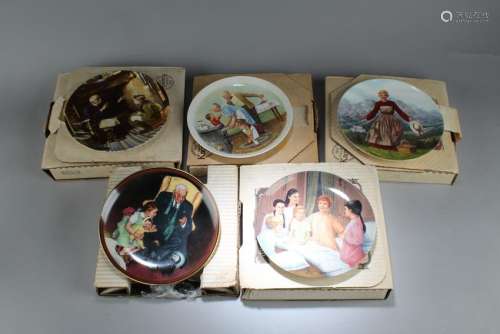 A Group of Five Knowles Porcelain Collectible Plates