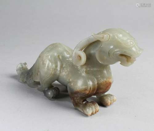 A Craved Jade Mythical Beast Figurine