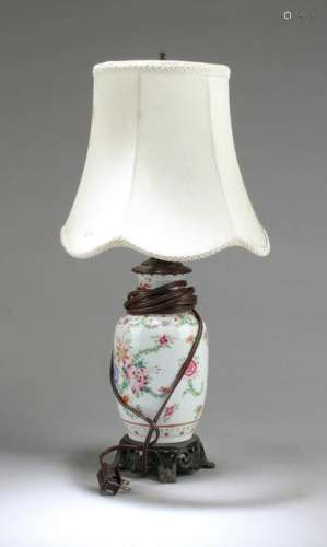 A Porcelain Table Lamp with Shade
