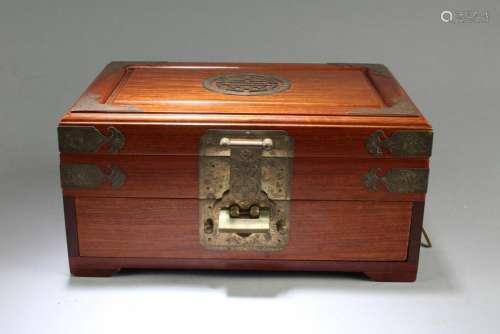A Chinese Hardwood Jewelry Box