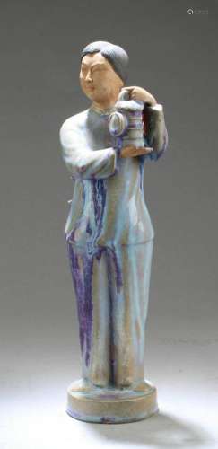 Chinese Porcelain Maiden Statue