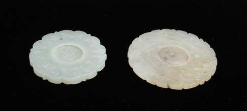 A Group of Two Chinese Jade Pendants