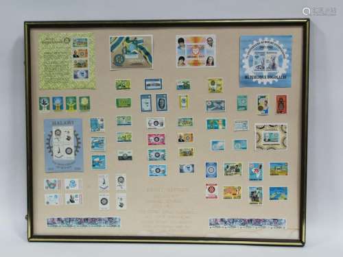 A Framed Stamp Collection