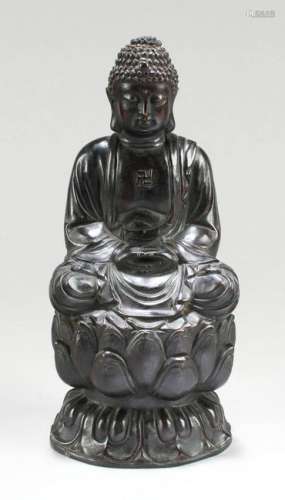 Chinese Carved Hardwood Buddha Statue