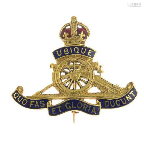 An early 20th century gold enamel Royal Regiment of