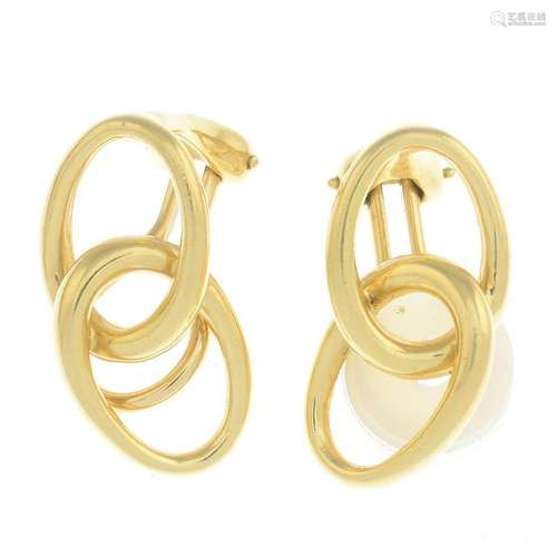 A pair of earrings, by Tiffany & Co.Stamped 750. Length