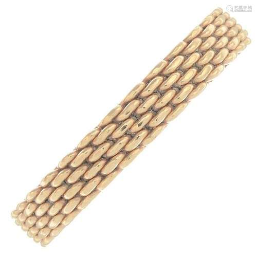 An 18ct gold 'Woven' band ring, by Tiffany & Co.Signed