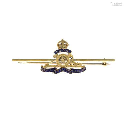 An early 20th century gold enamel Royal Regiment of