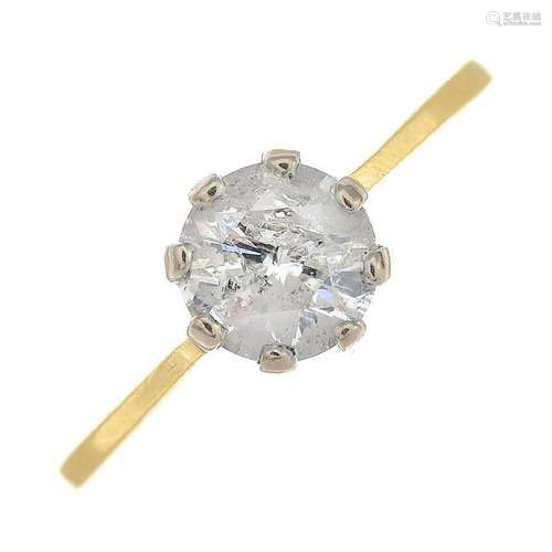 An 18ct gold brilliant-cut diamond ring.Diamond weight