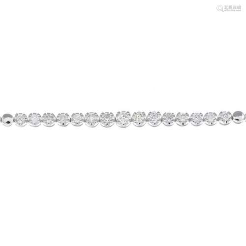 A diamond bracelet. Estimated total diamond weight