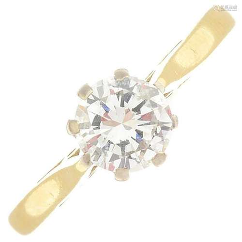 An 18ct gold brilliant-cut diamond single-stone