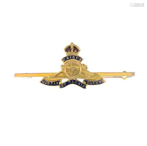 An early 20th century gold enamel Royal Regiment of