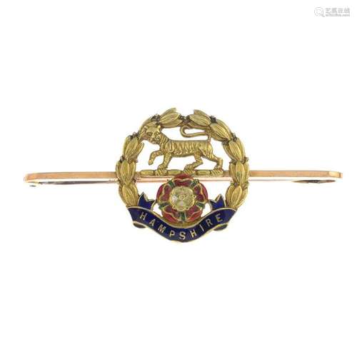 An early 20th century gold enamel Royal Regiment of