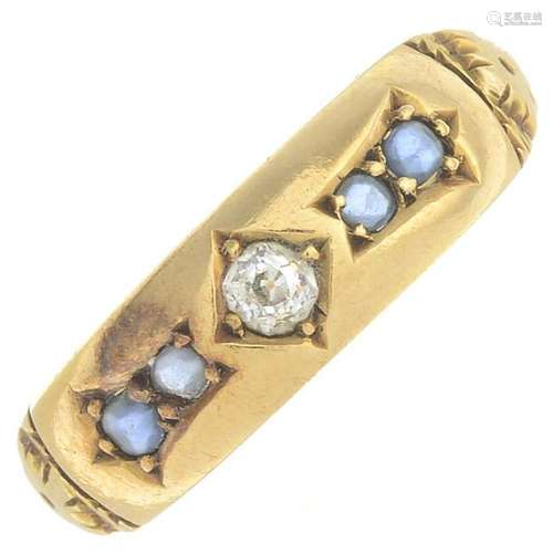 A late Victorian 18ct gold sapphire and diamond