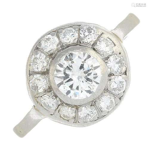 A diamond cluster ring.Estimated total diamond weight