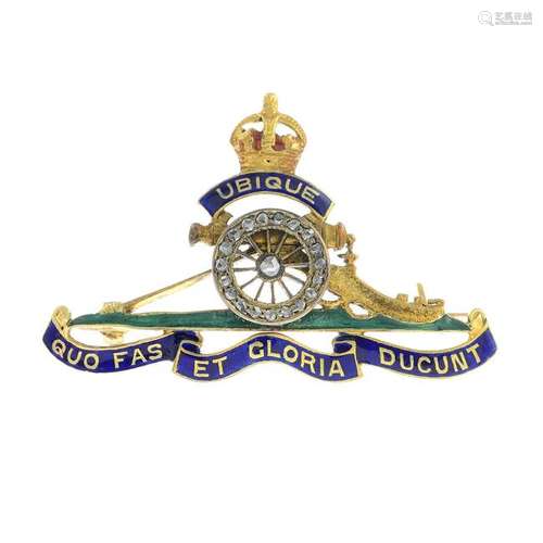 An early 20th century gold enamel Royal Regiment of