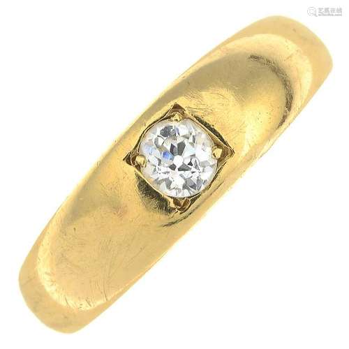 A diamond ring.Estimated diamond weight 0.35ct, I-J